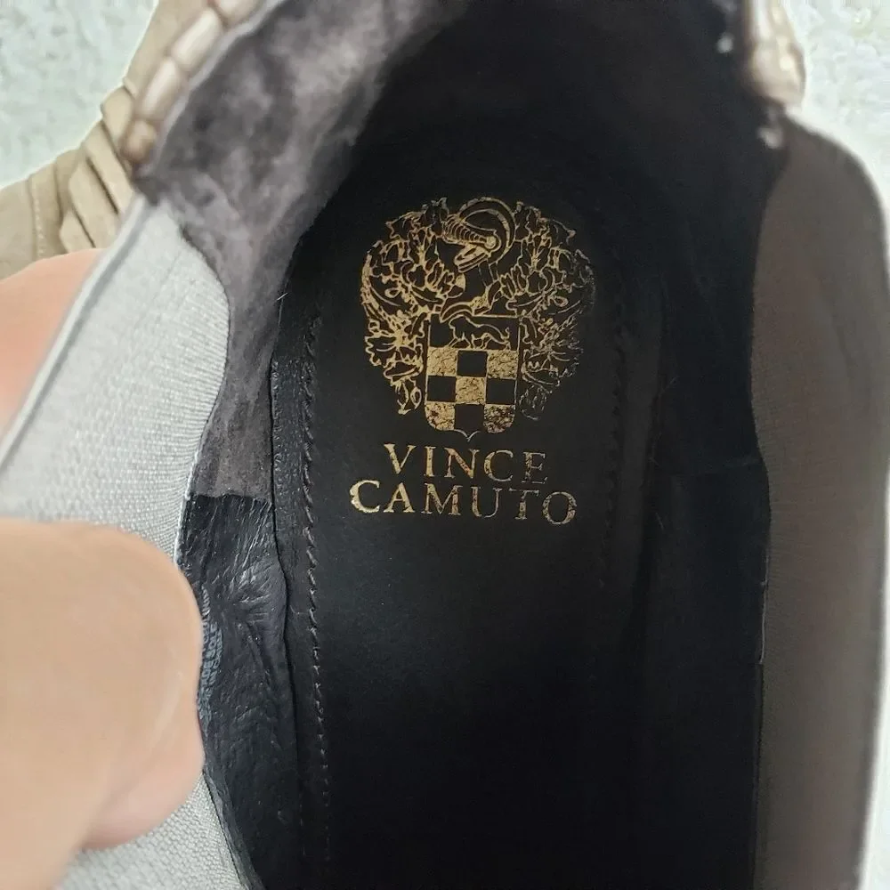Vince Camuto Brown Ruched Leather Ankle‎ Boots sz 6